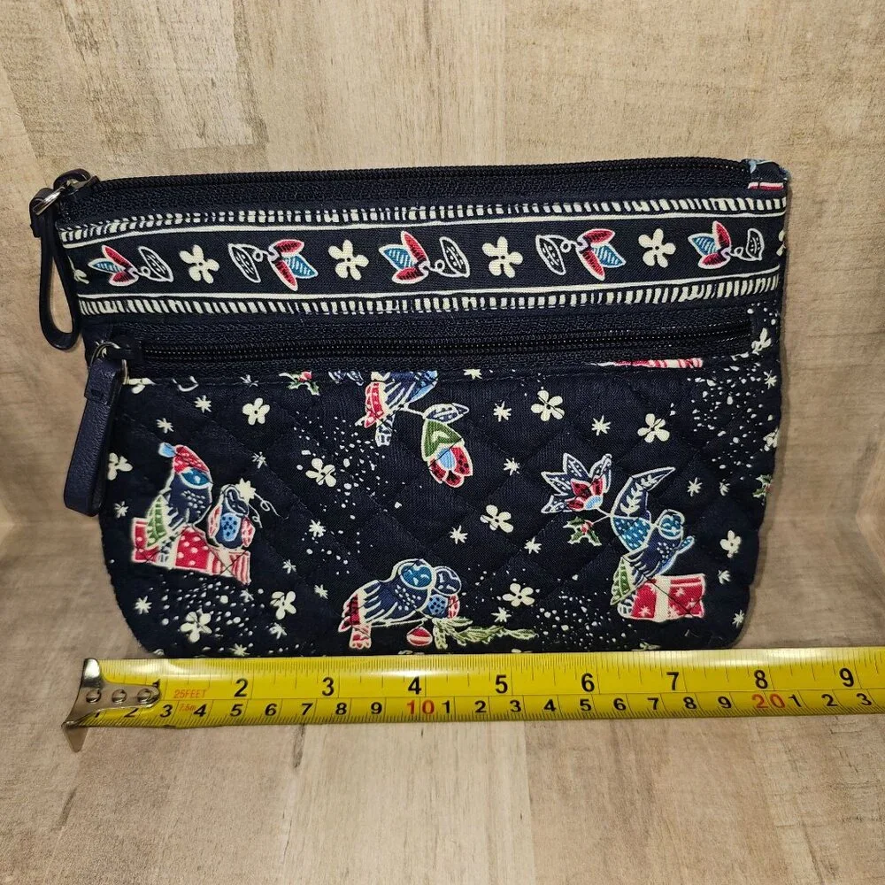 Vera Bradley Holiday Owls Toiletry Cosmetic‎ Travel Bag Pouch Christmas Presents
